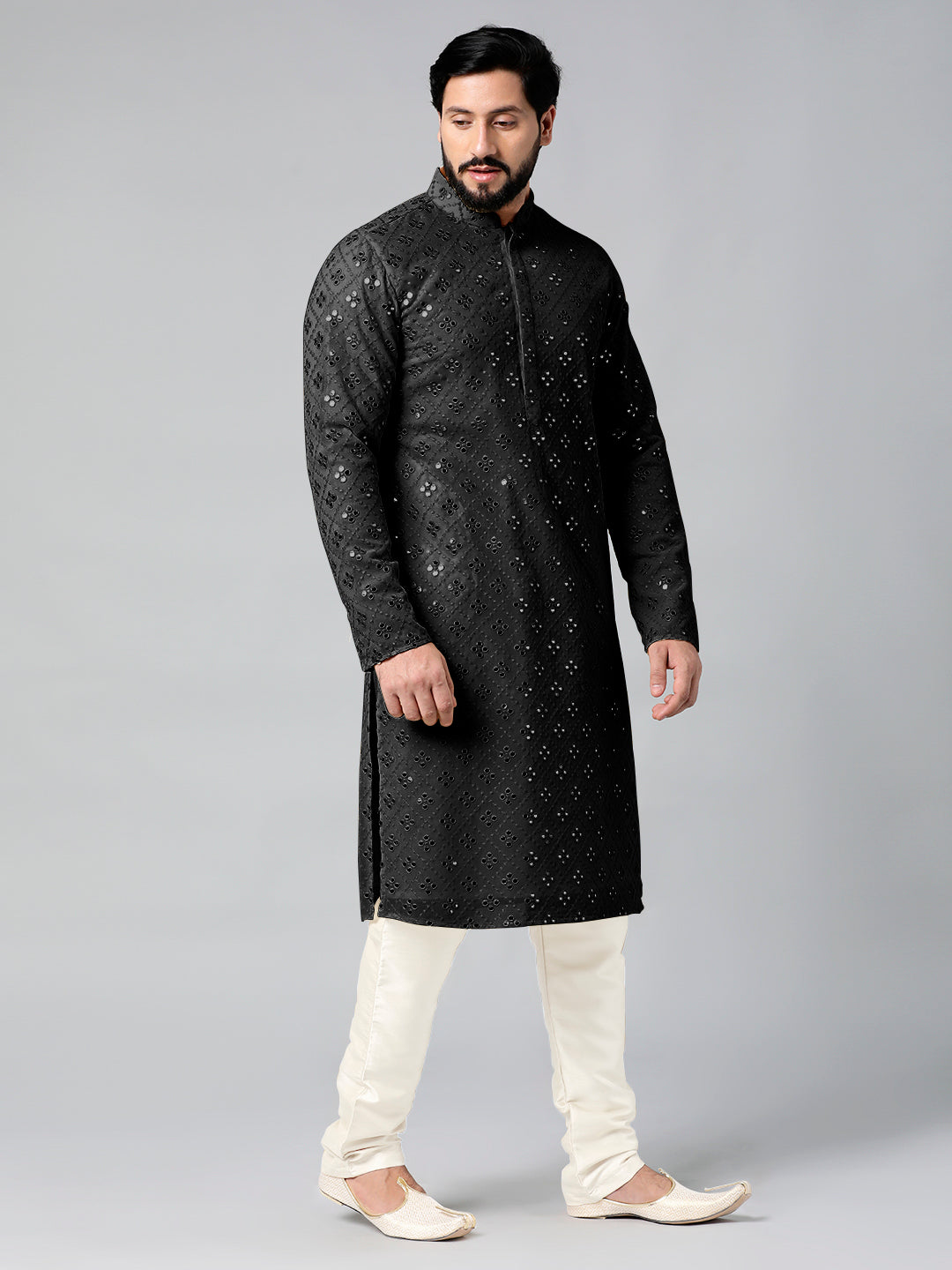 Black Mirror Embroidery Kurta Set