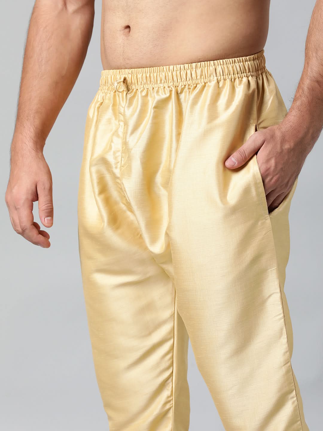 Gold Mirror Embroidery Kurta Set