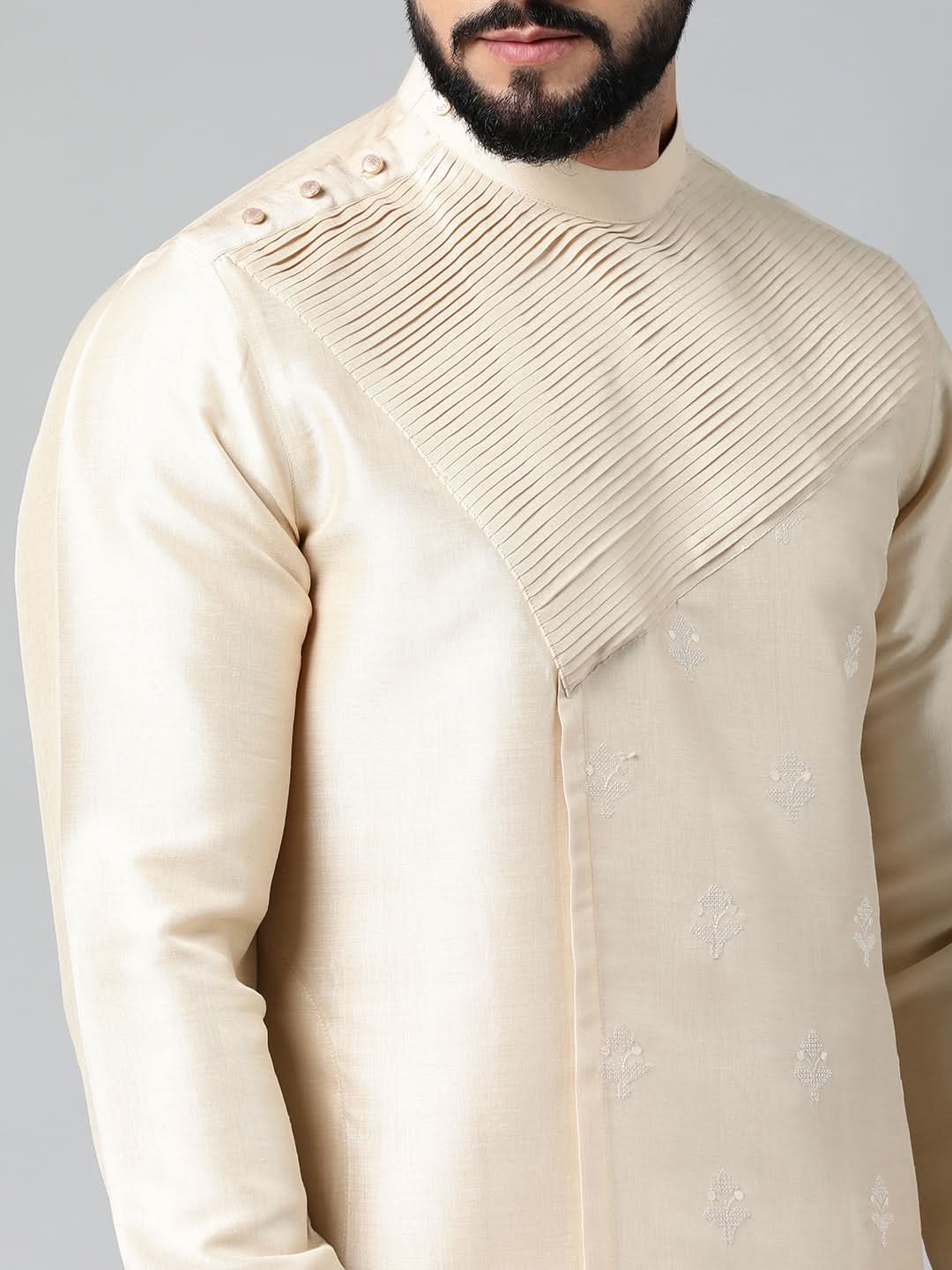 Beige Embroidery Kurta Set