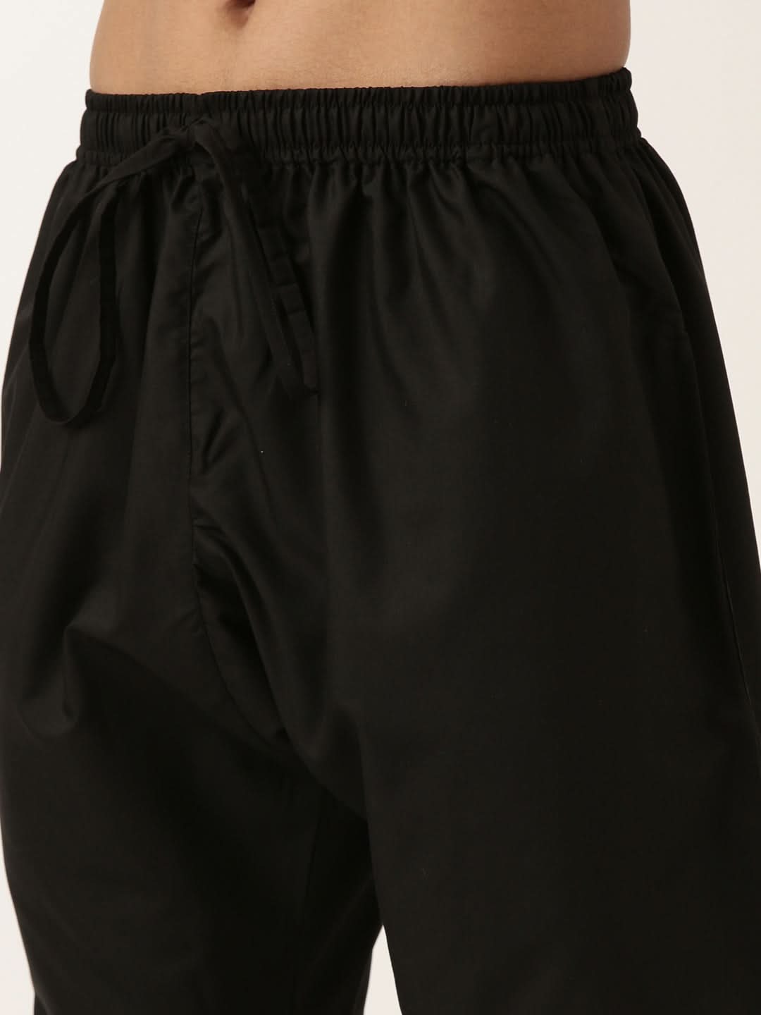 Black Cotton Layered Kurta Set