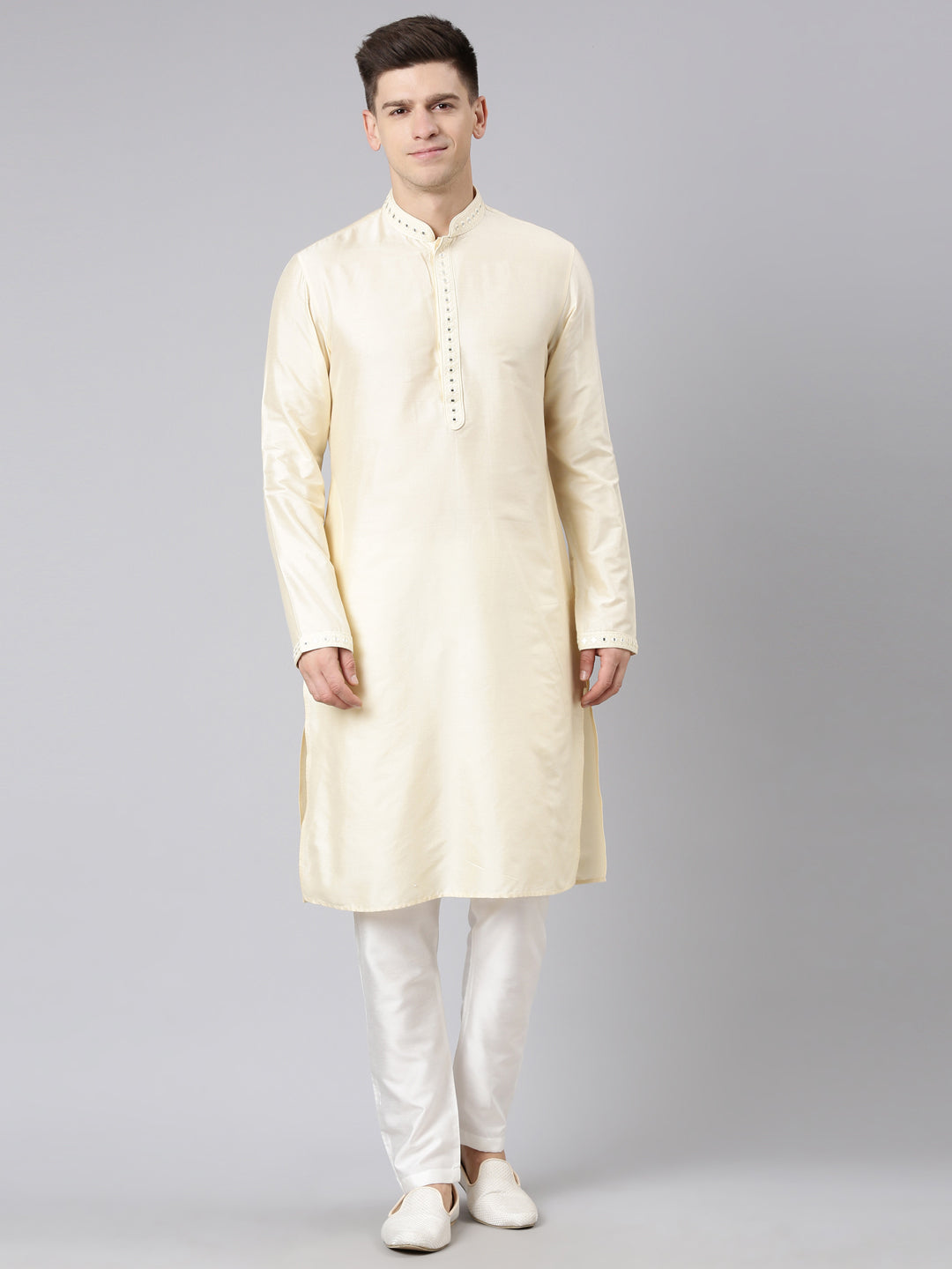 Beige Embroidery Kurta Set