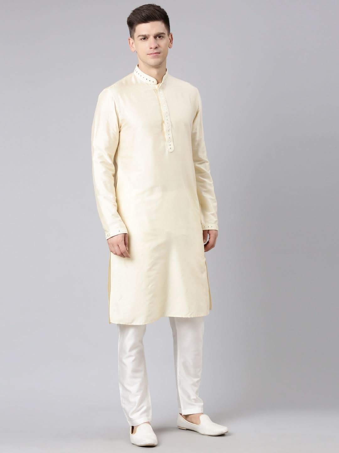 Beige Embroidery Kurta Set