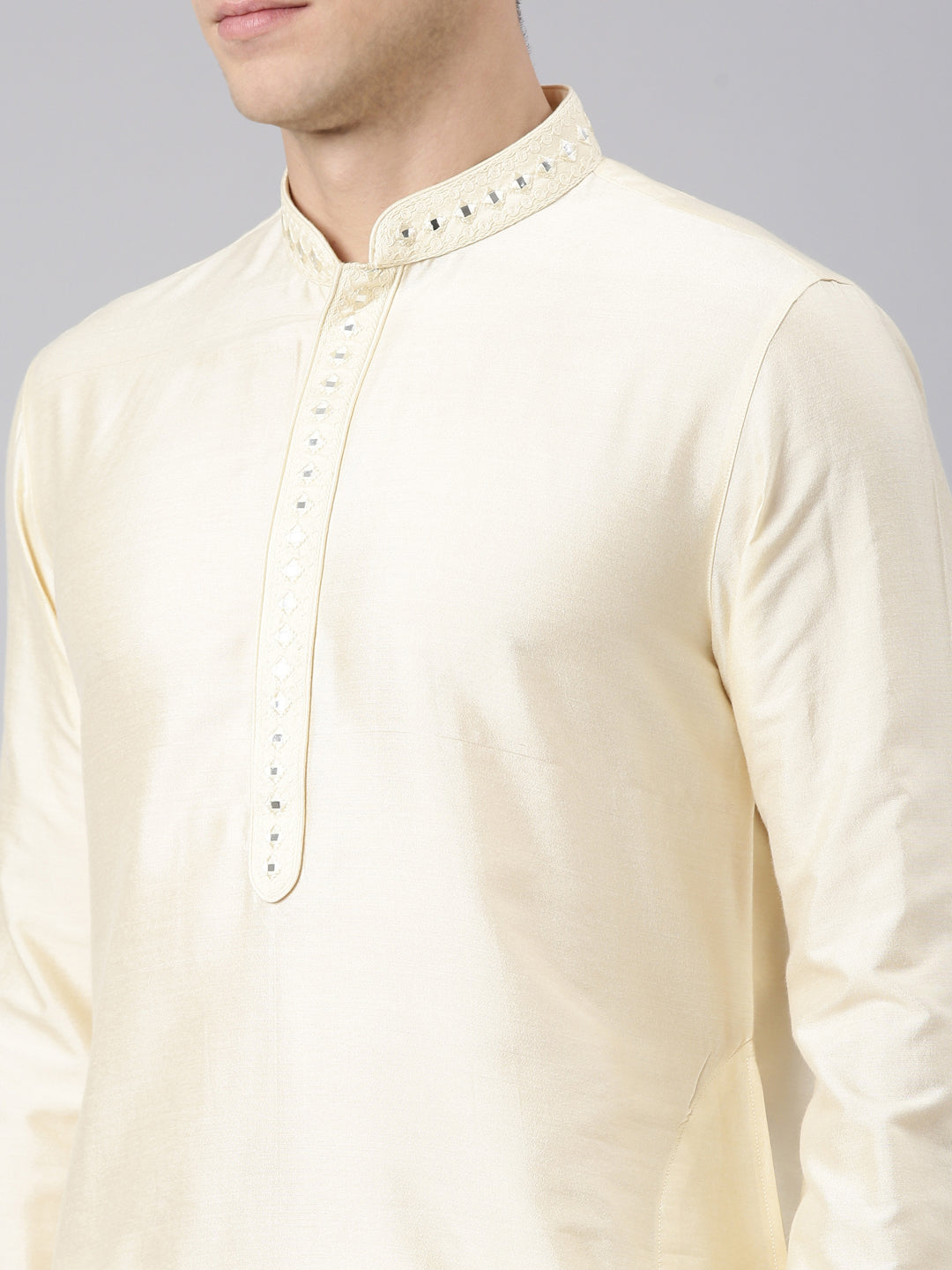 Beige Embroidery Kurta Set