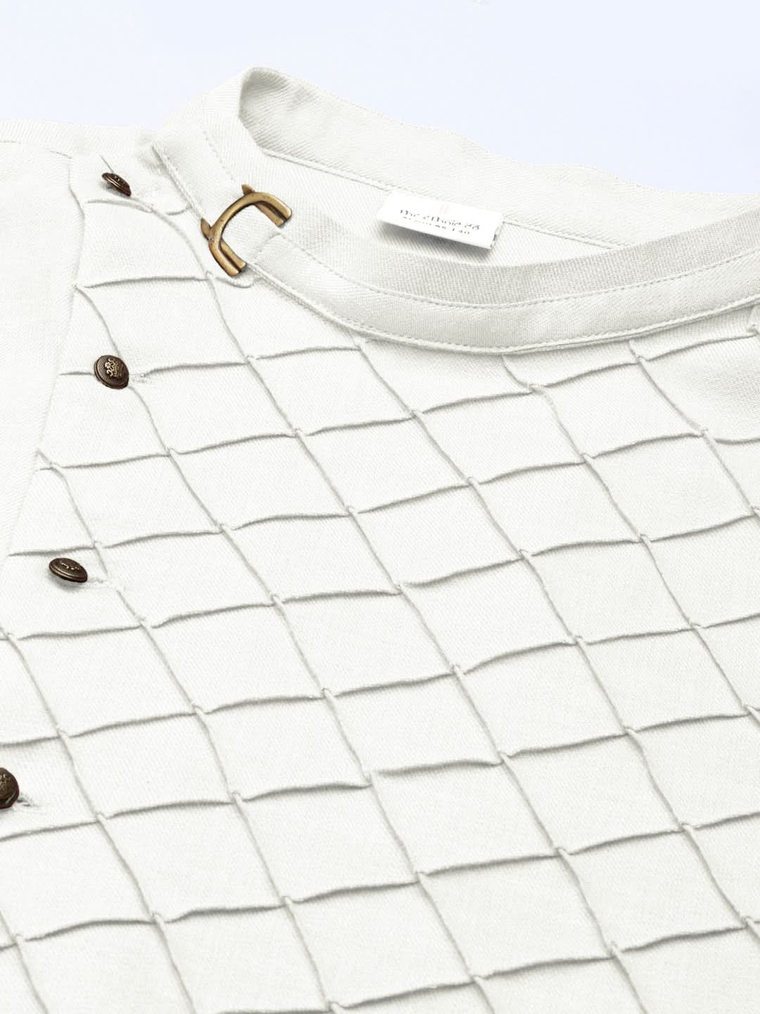 Off White Angrakha Kurta Set