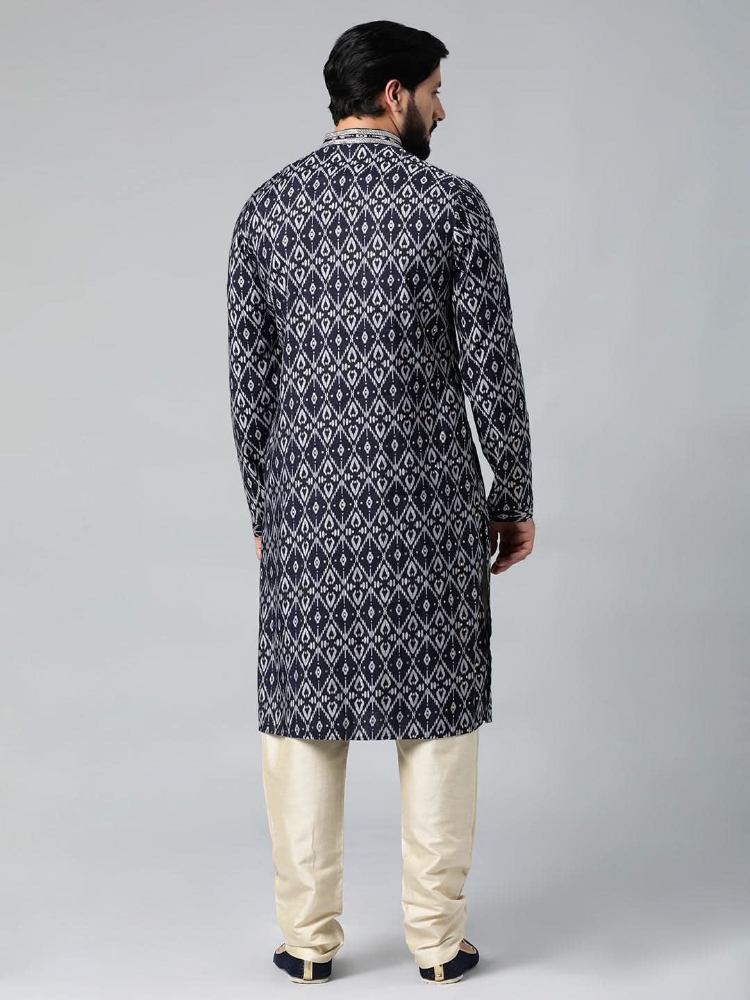 Midnight Blue Batik Printed Kurta Set