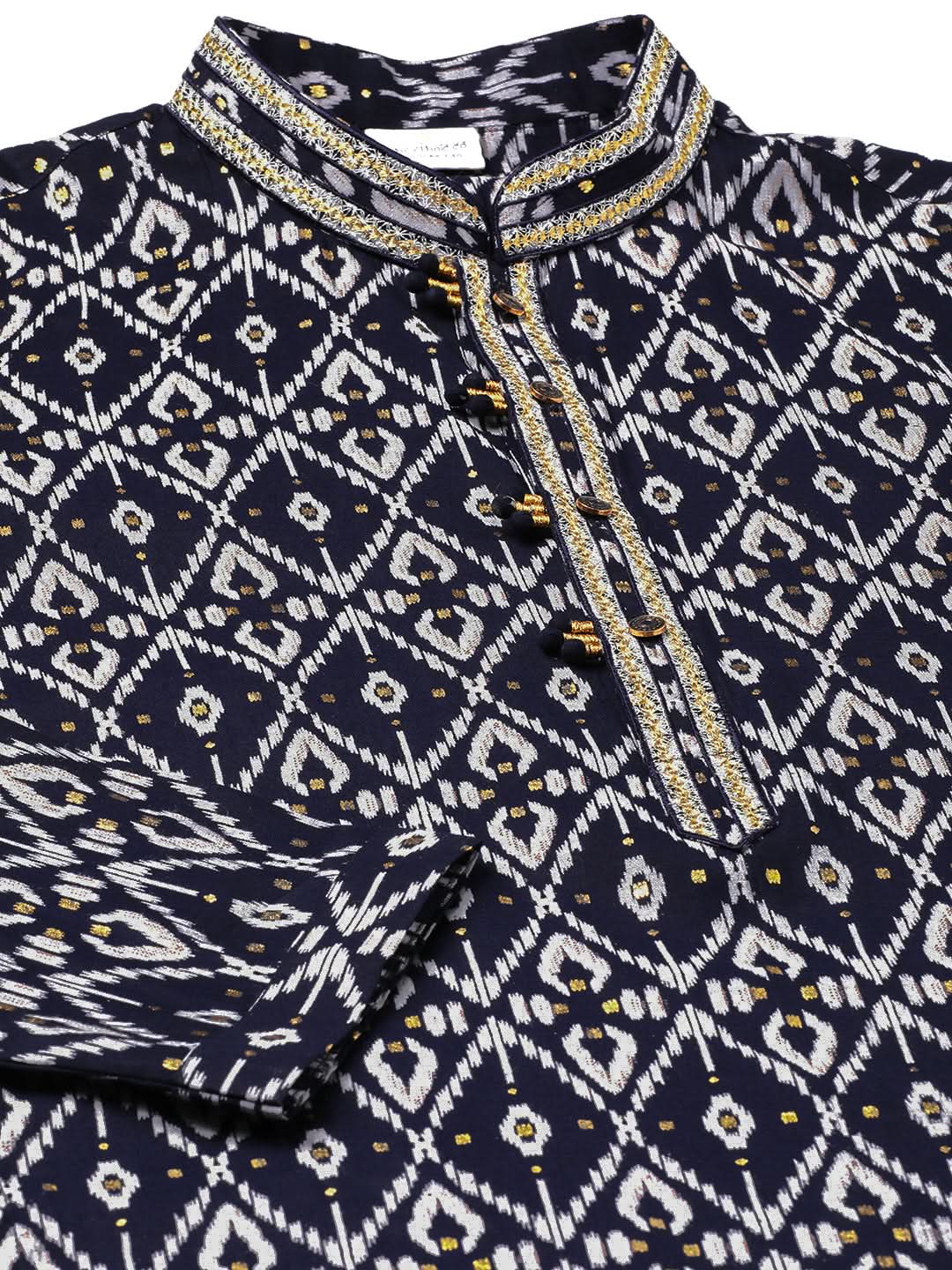 Midnight Blue Batik Printed Kurta Set