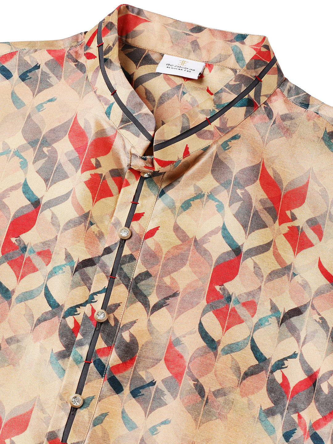 Peach Printed Kurta Set