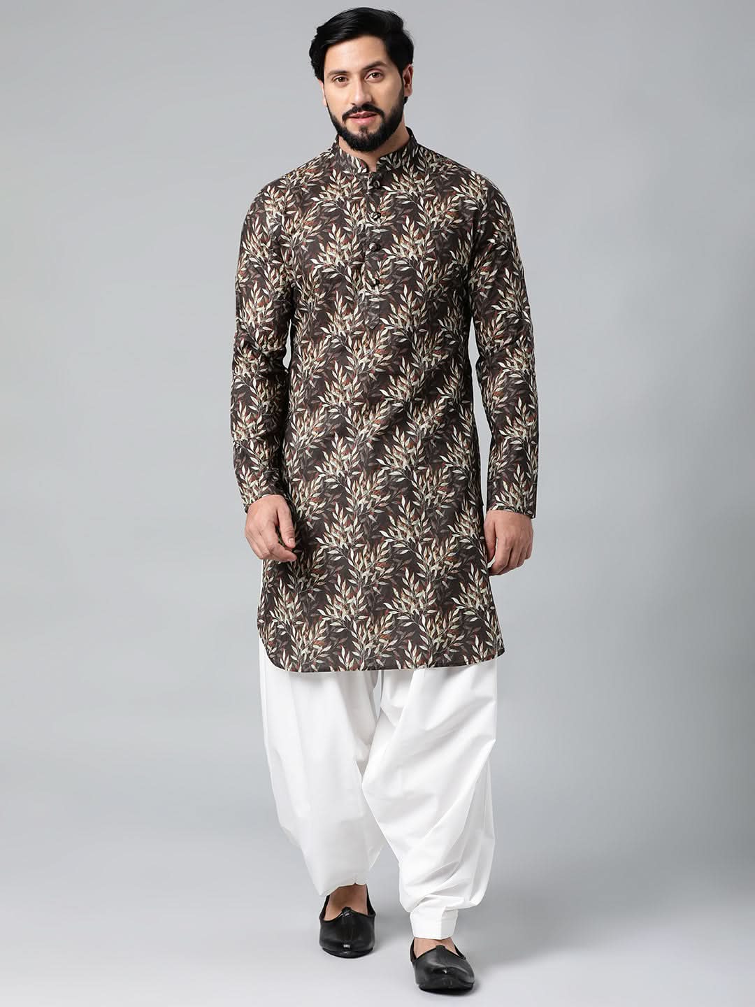 Black Printed Kurta Set