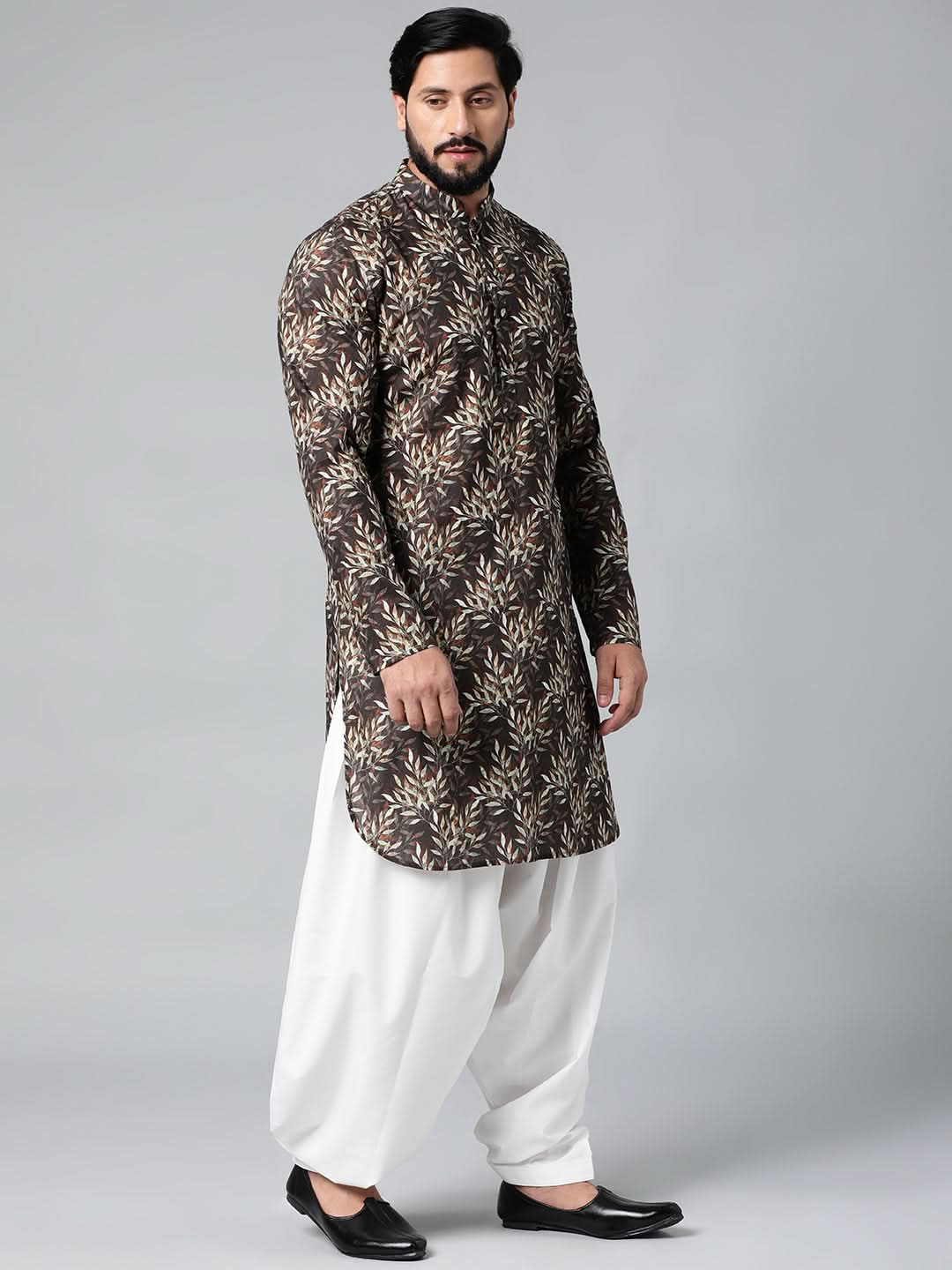Black Printed Kurta Set
