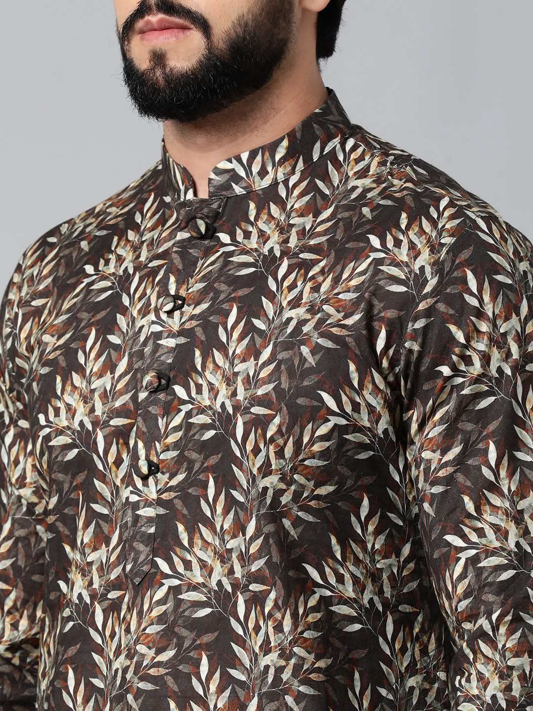 Black Printed Kurta Set