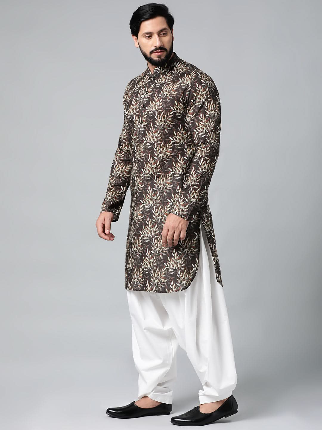 Black Printed Kurta Set