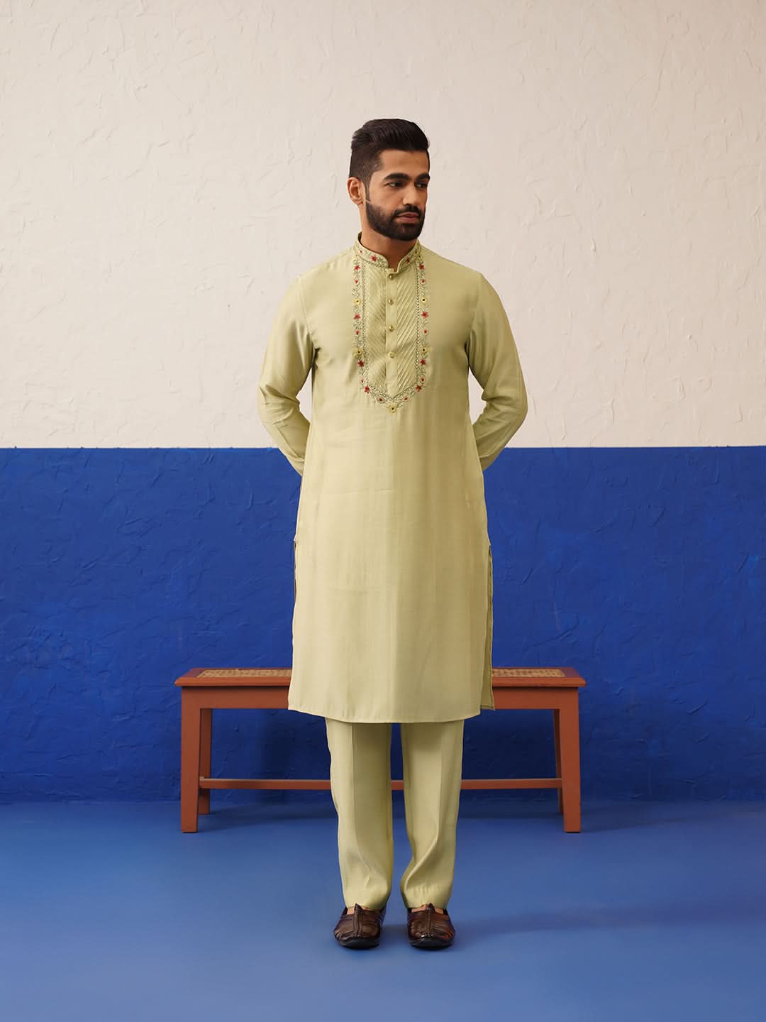 Multi color brocade banarasi jacket set