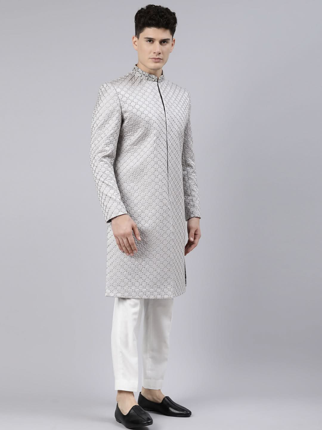 Silky Silver Classic Indo Western