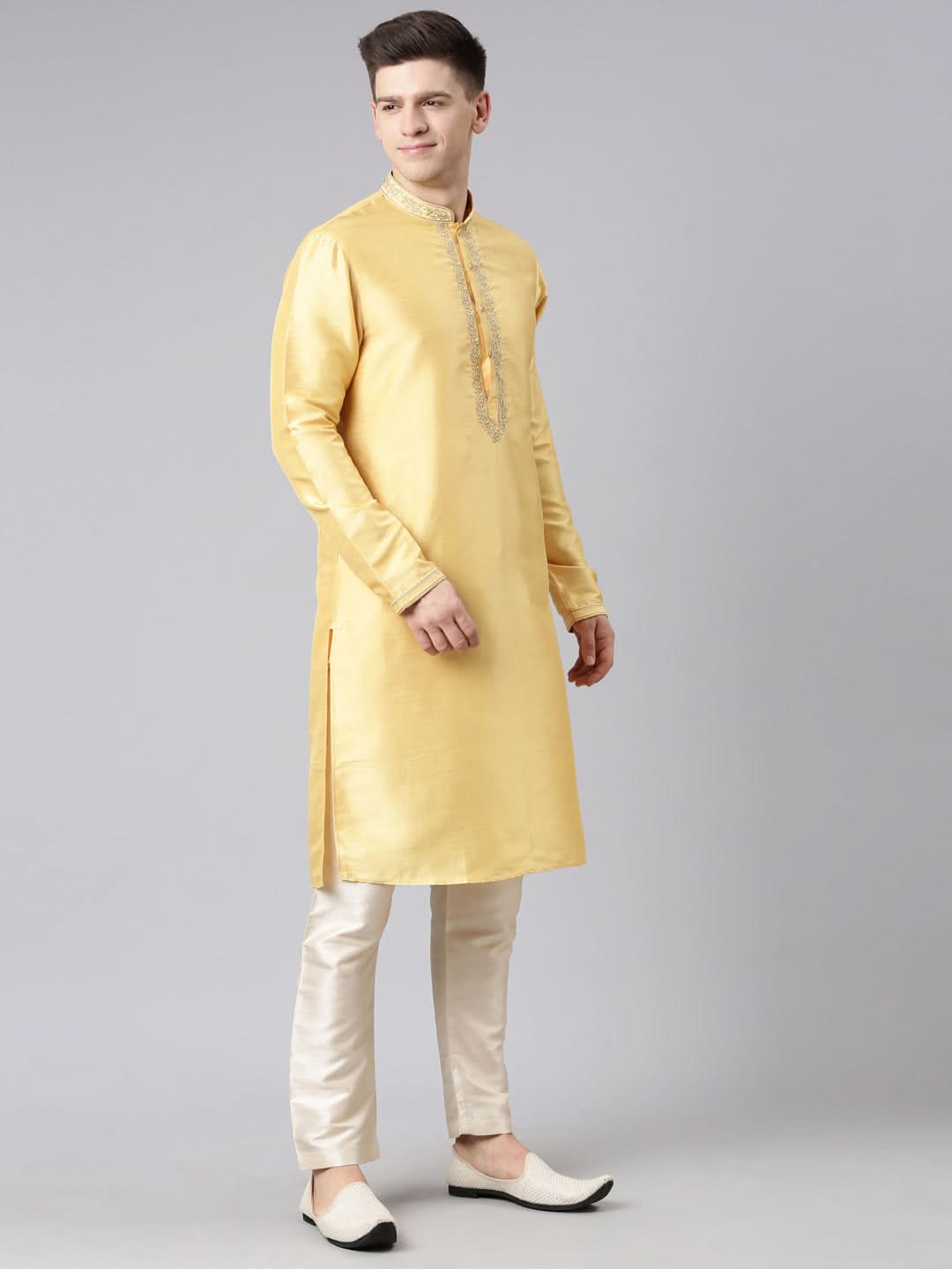 yellow Embroidered Kurta Set