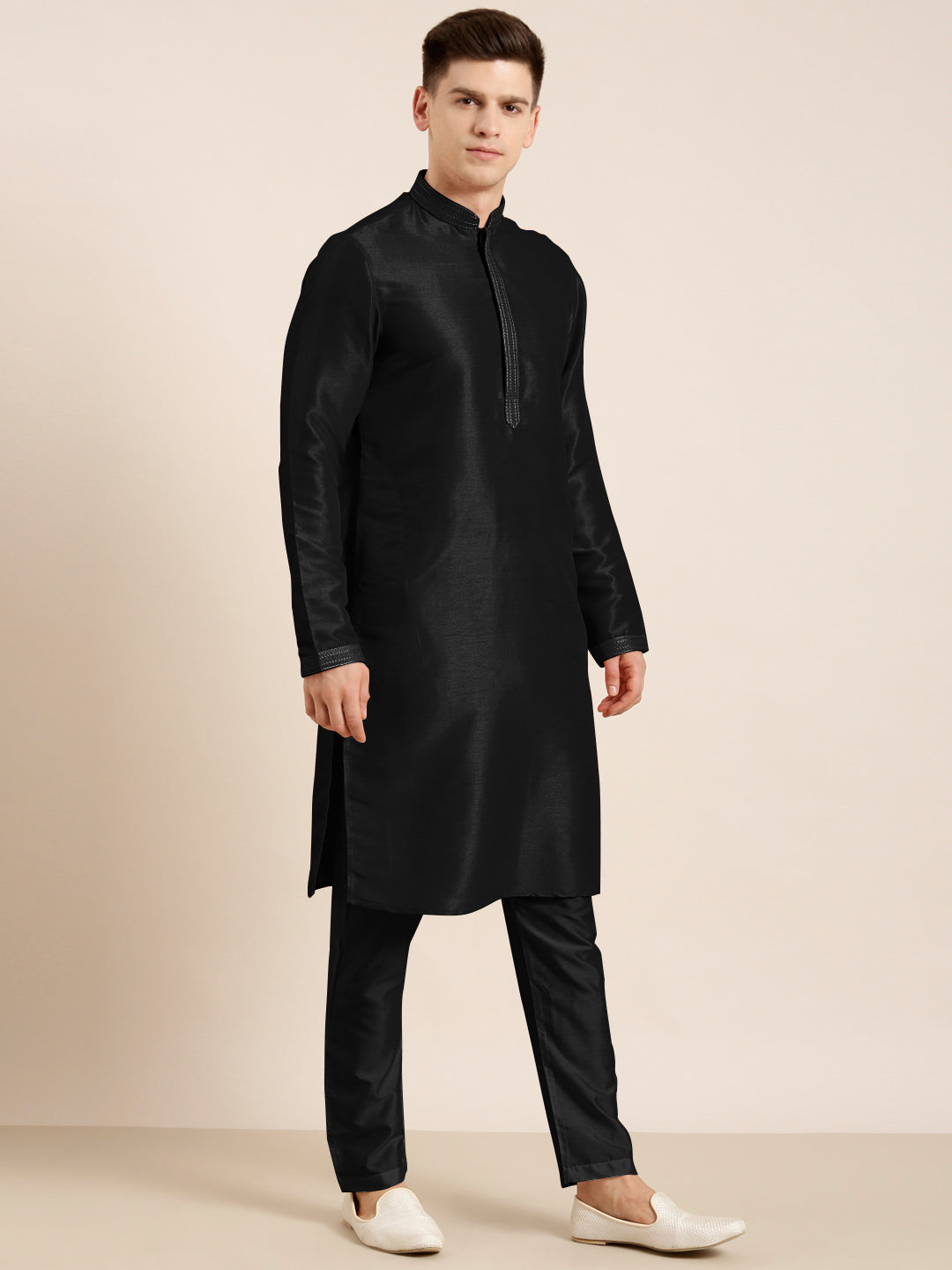 Black Embroidered Kurta Set