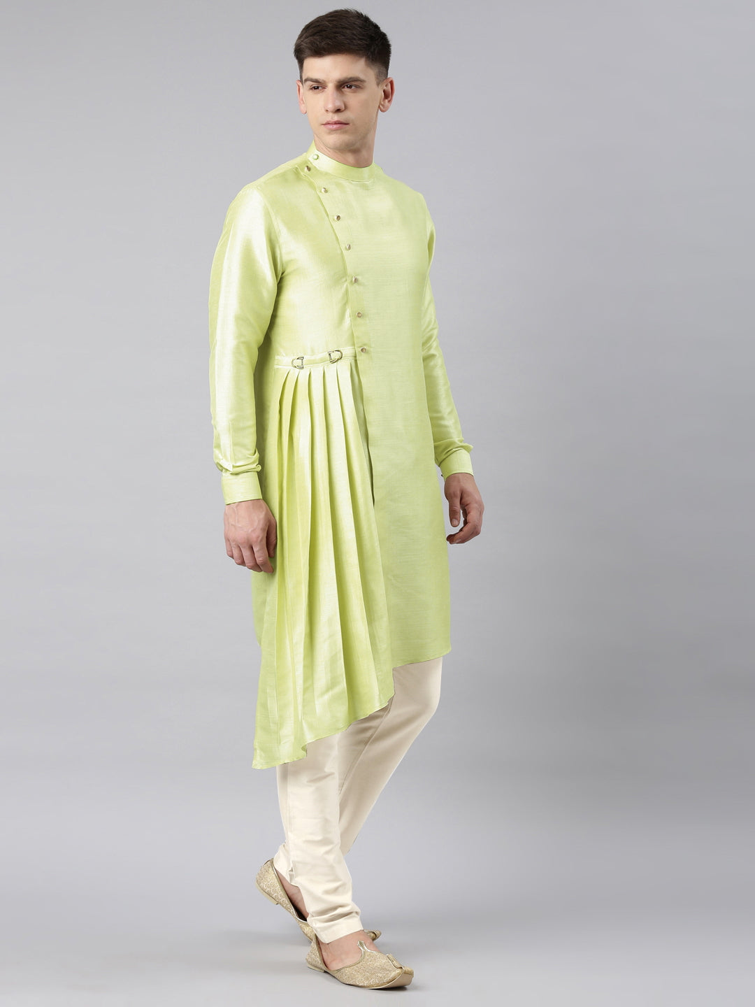 Parrot Green Drape Kurta