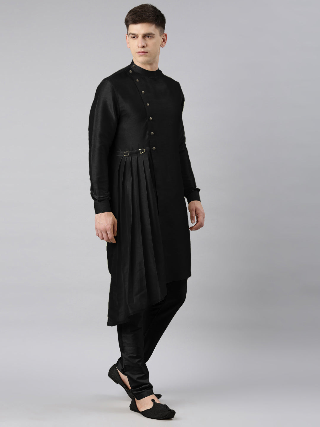 Black Drape Kurta Set
