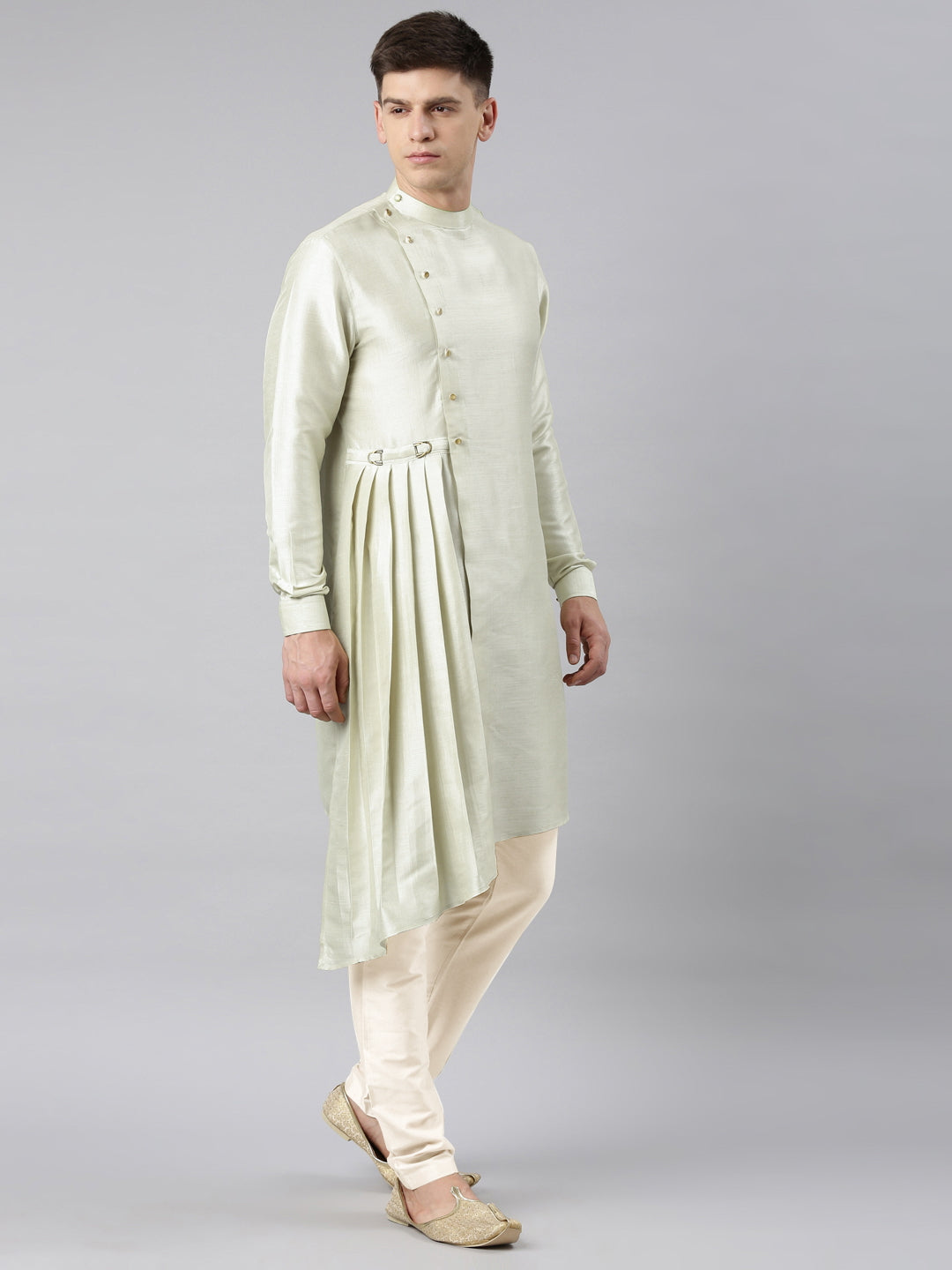 Pistachio Green Drape Kurta