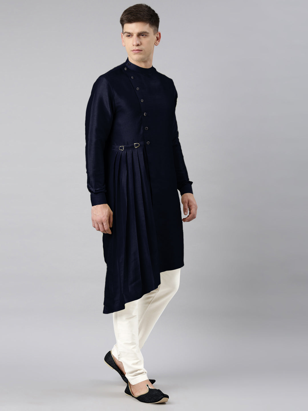 Navy Blue Drape Kurta Set