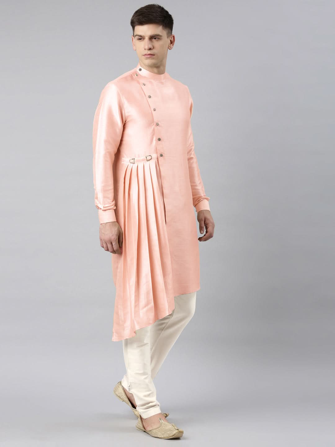Dark Pink Drape Kurta Set