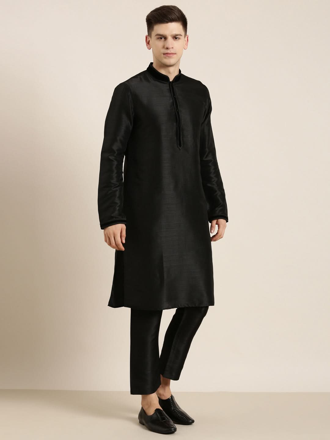Black Jacket Kurta Set