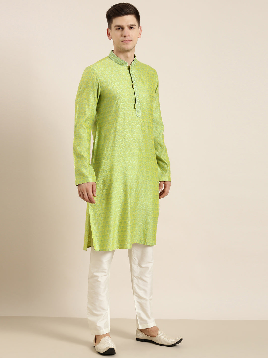 Jade Green Banarasi Jacquard Kurta Set