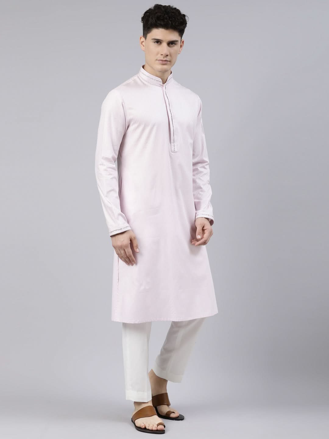 Baby Pink Cotton Kurta Set