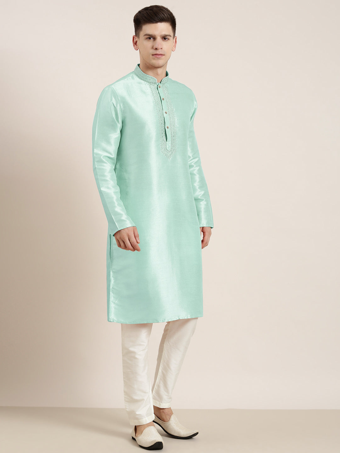 Sky blue Embroidered Kurta Set
