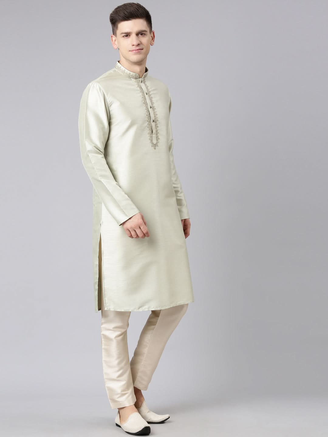 Sage Green Embroidered Kurta Set