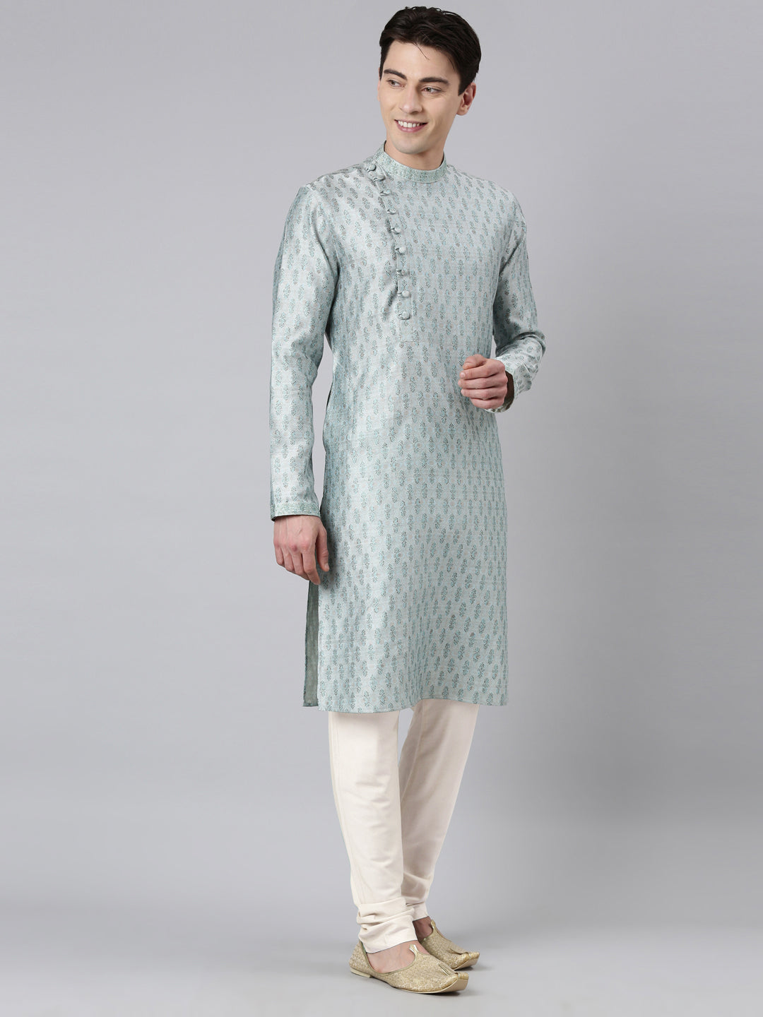 Aqua Angrakha Kurta Set