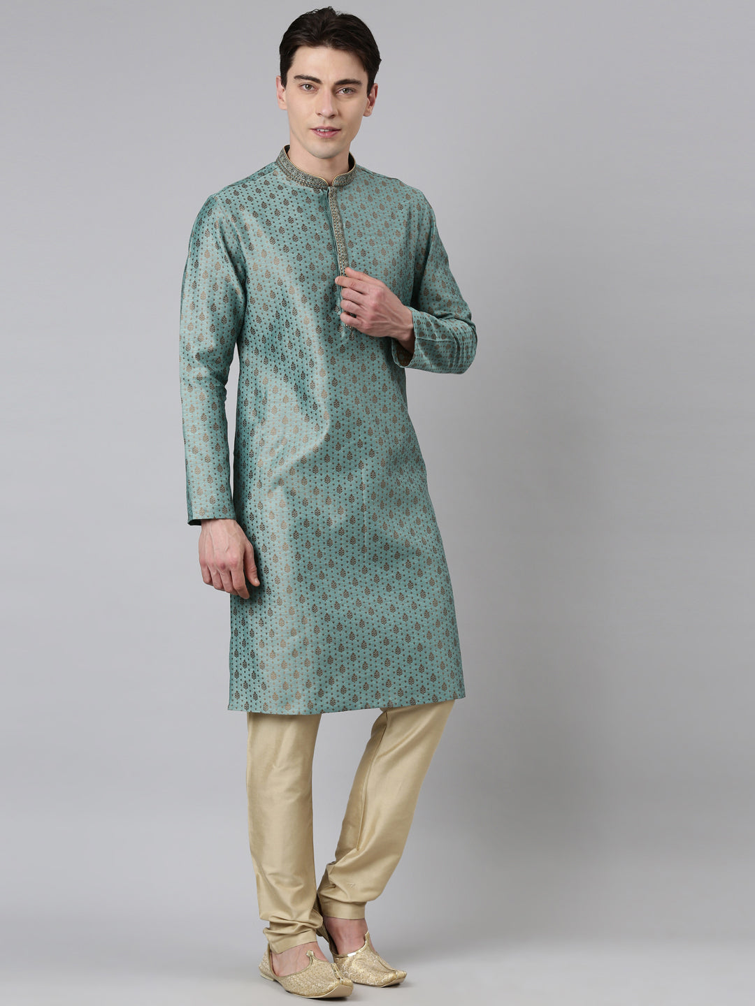 Jade Green Jacquard Kurta Set