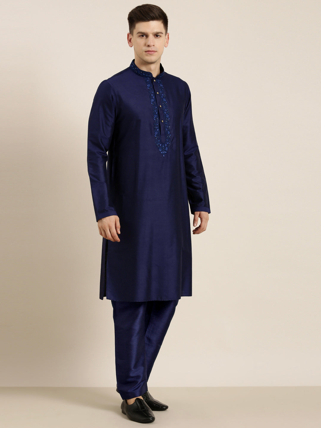 Navy Dori Embroidered Kurta Set