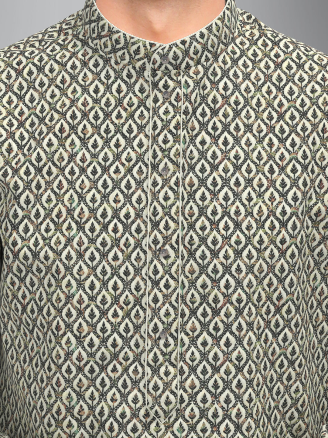 Green Printed Chikankari Kurta Set