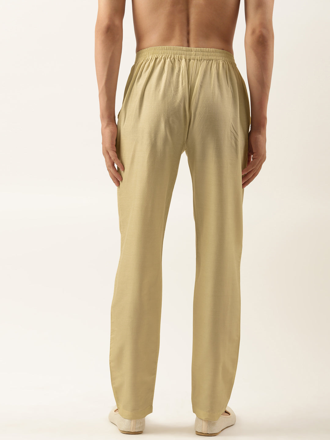 Gold Cotton Silk Pant Pajama