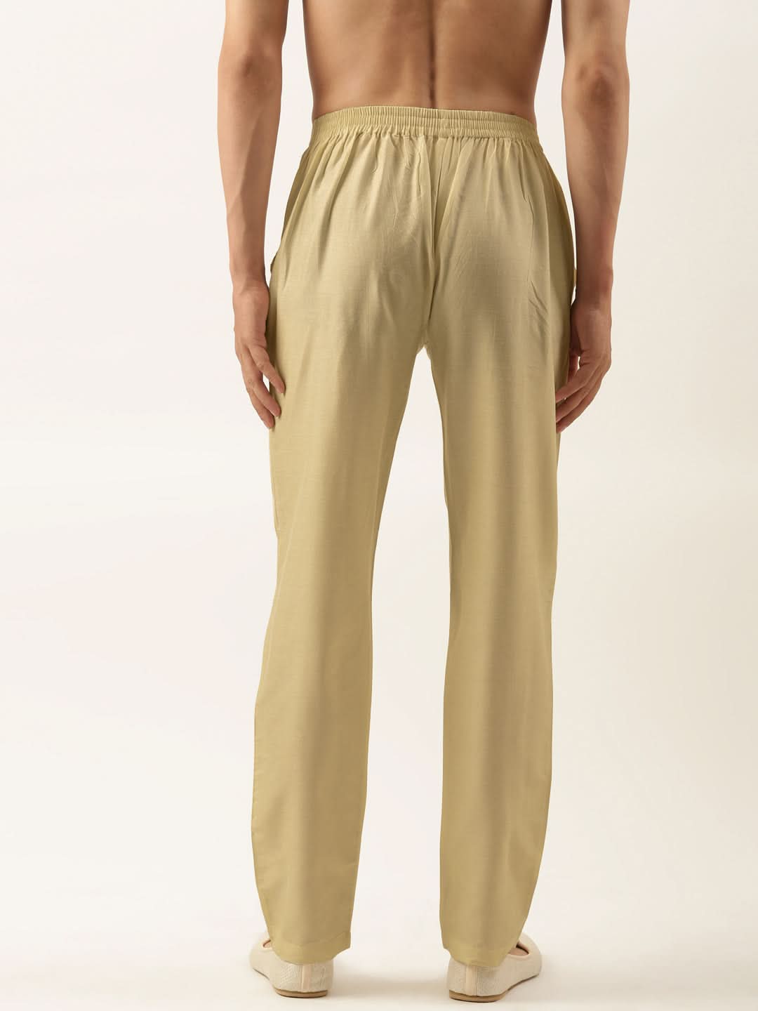 Gold Cotton Silk Pant Pajama