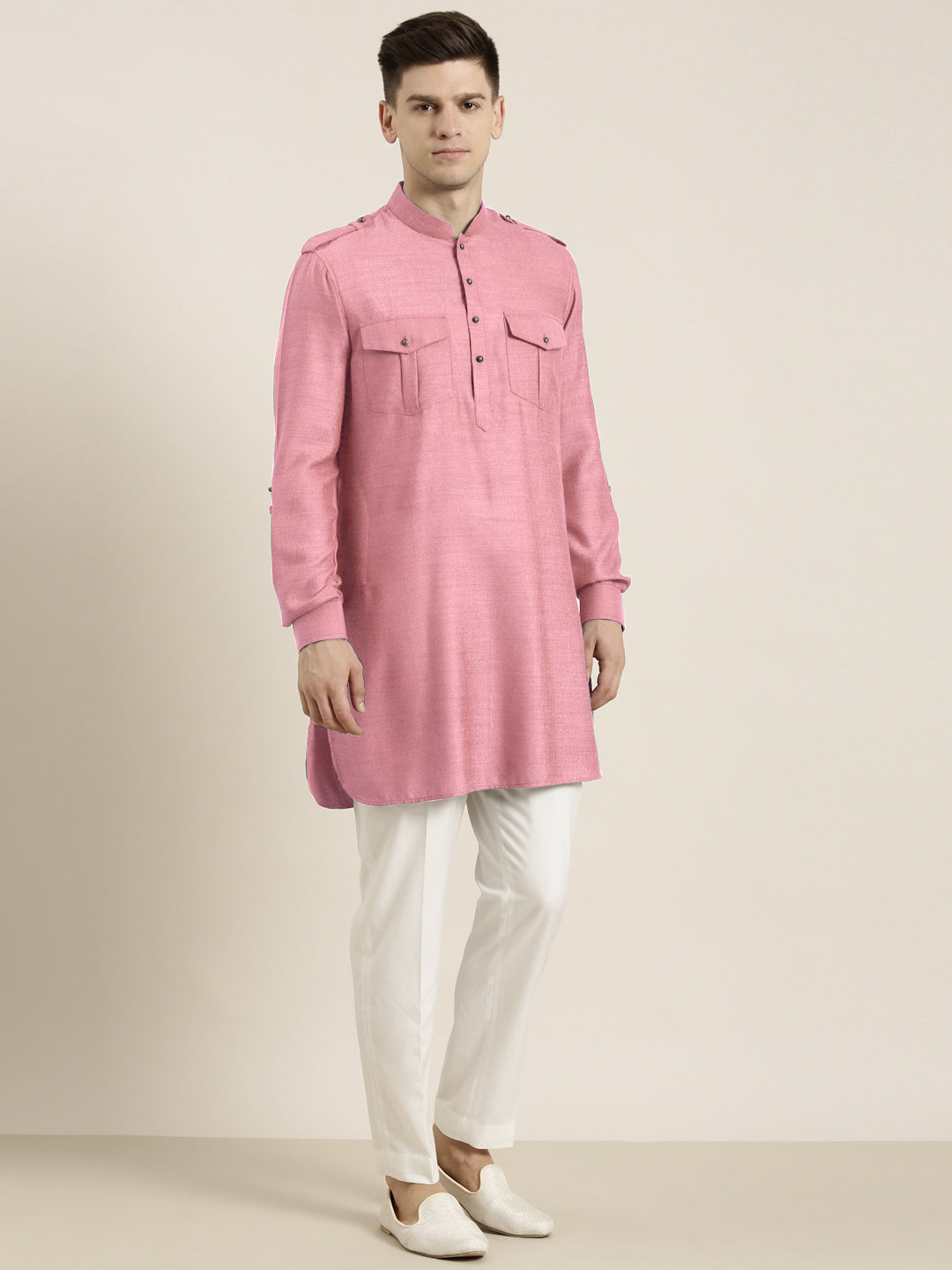 Old Rose cotton Short Pathani