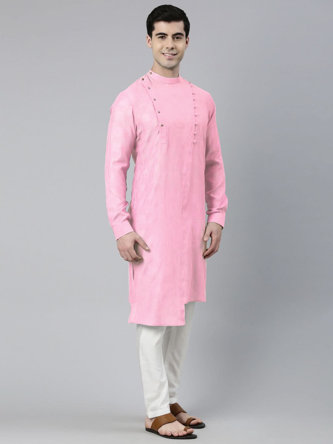 Light Pink Asymmetrical Kurta Set