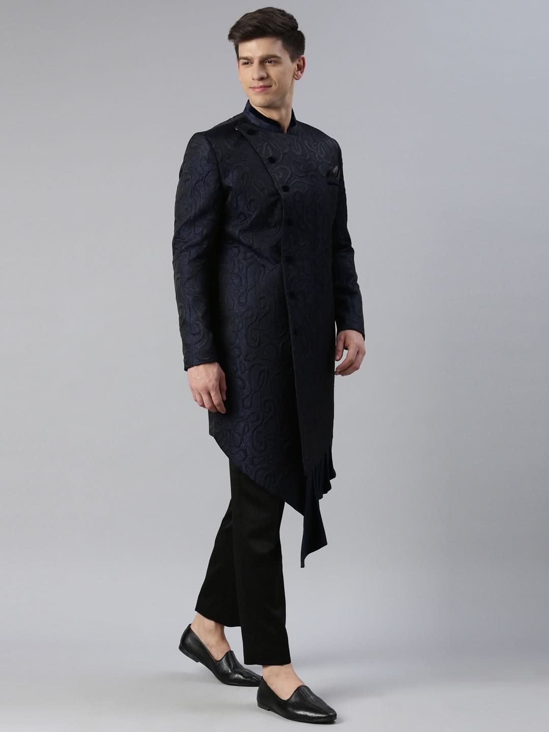 Blue Black Jacquard Indo Set