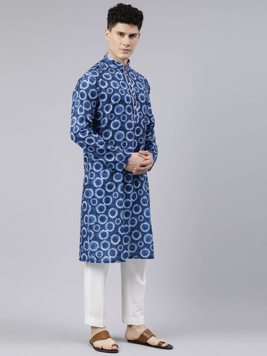 Blue Bandhani Kurta Set