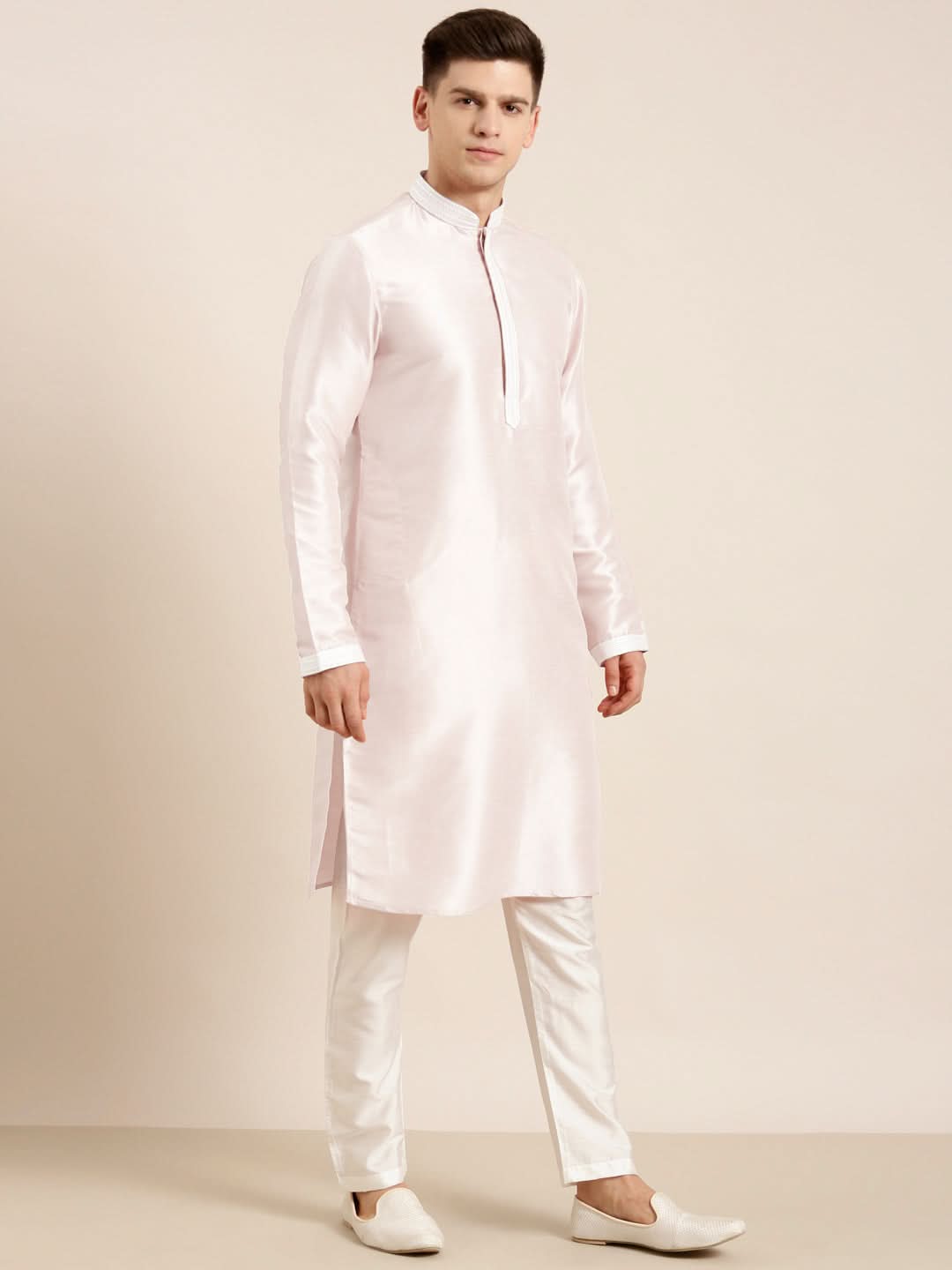 Light pink Embroidered Kurta Set