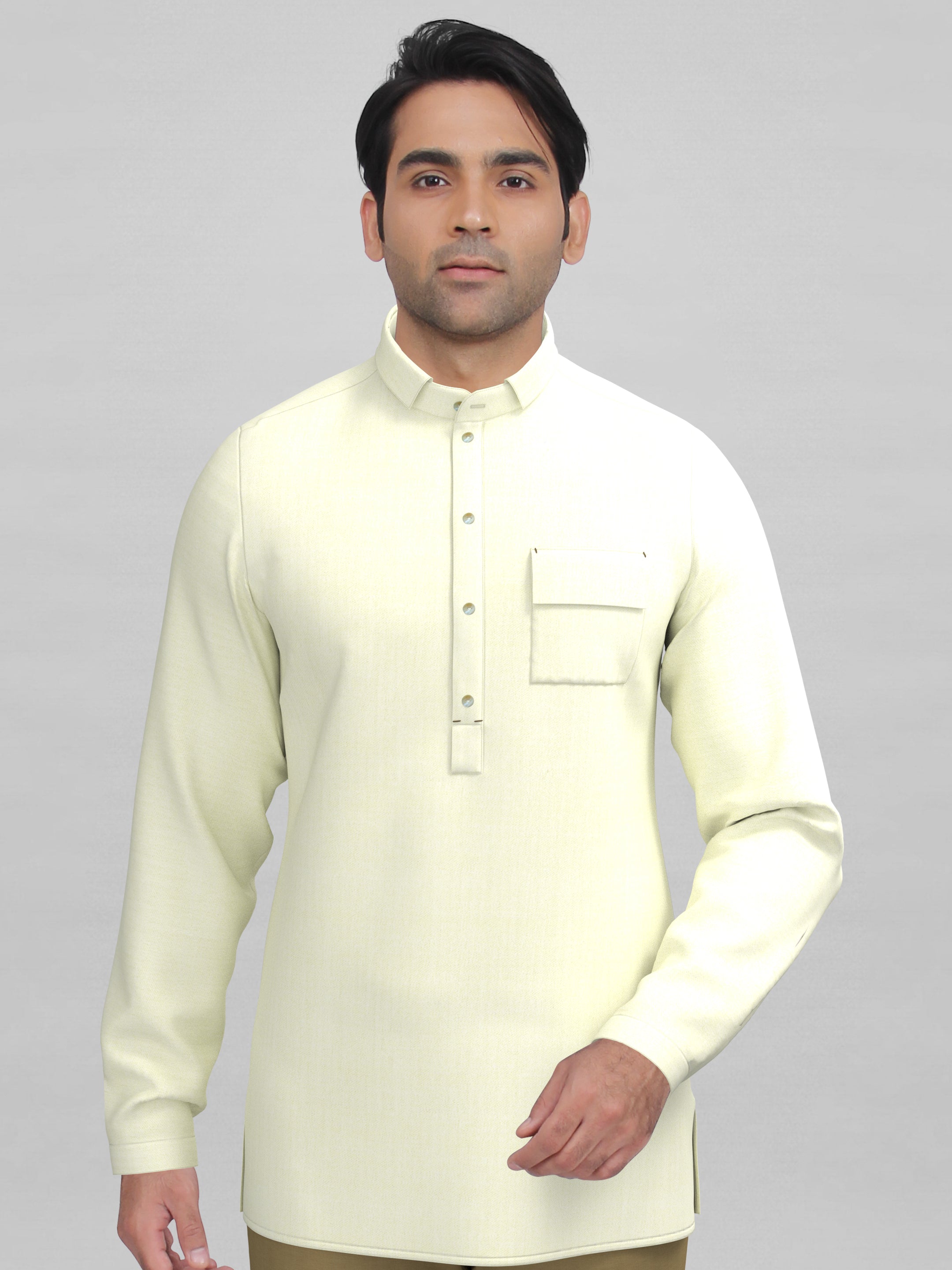 Cream Short Kurta