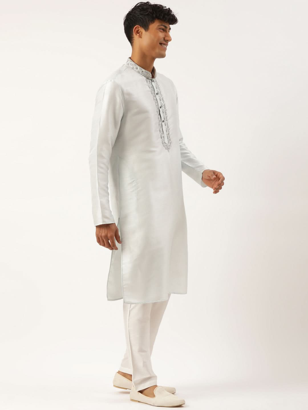 Aqua Blue Gota and Dori Embroideried Kurta Set