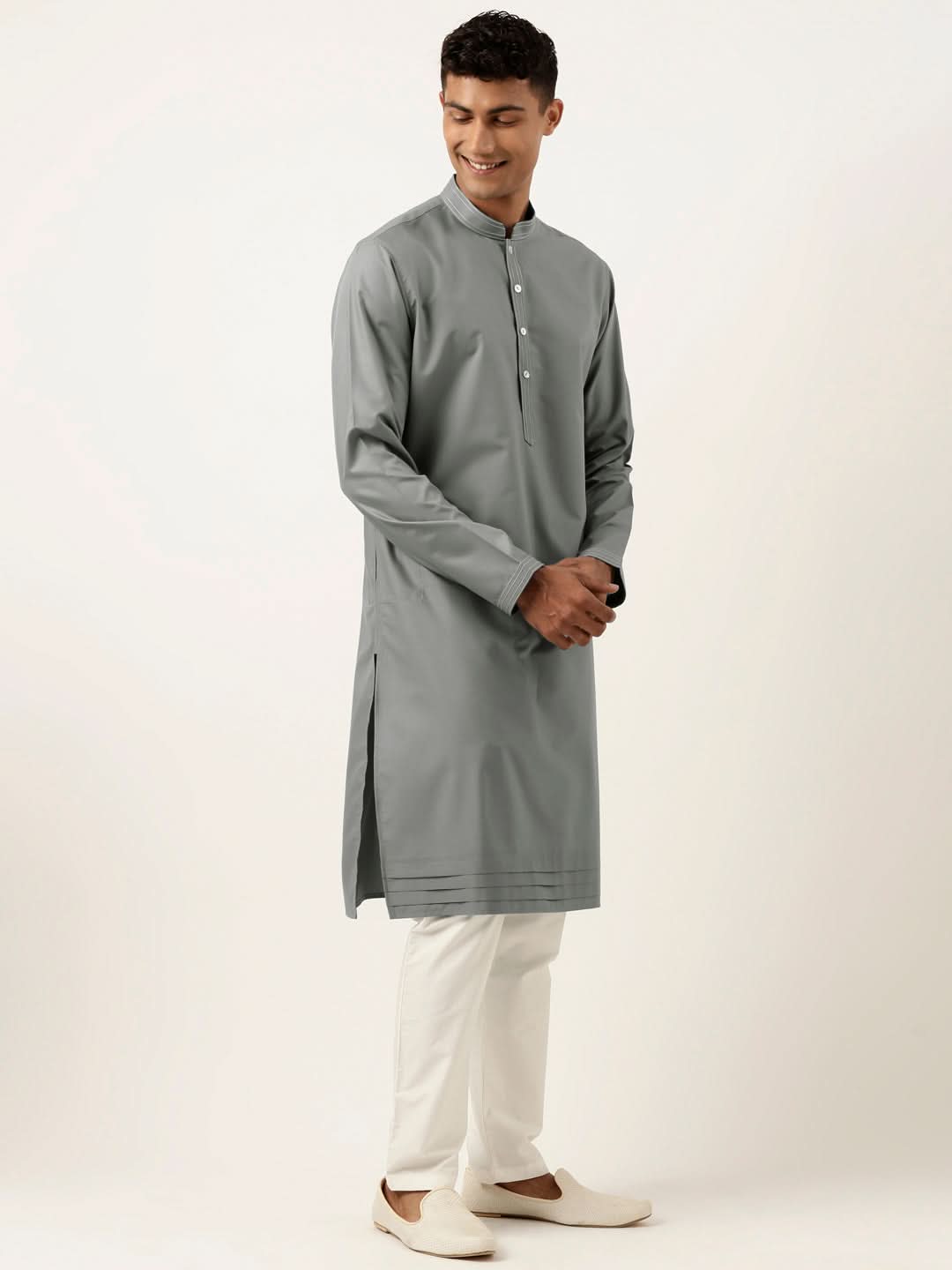 Grey Cotton Kurta Set