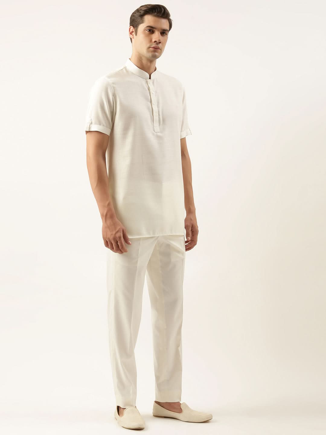Off white Cotton Short Kurta