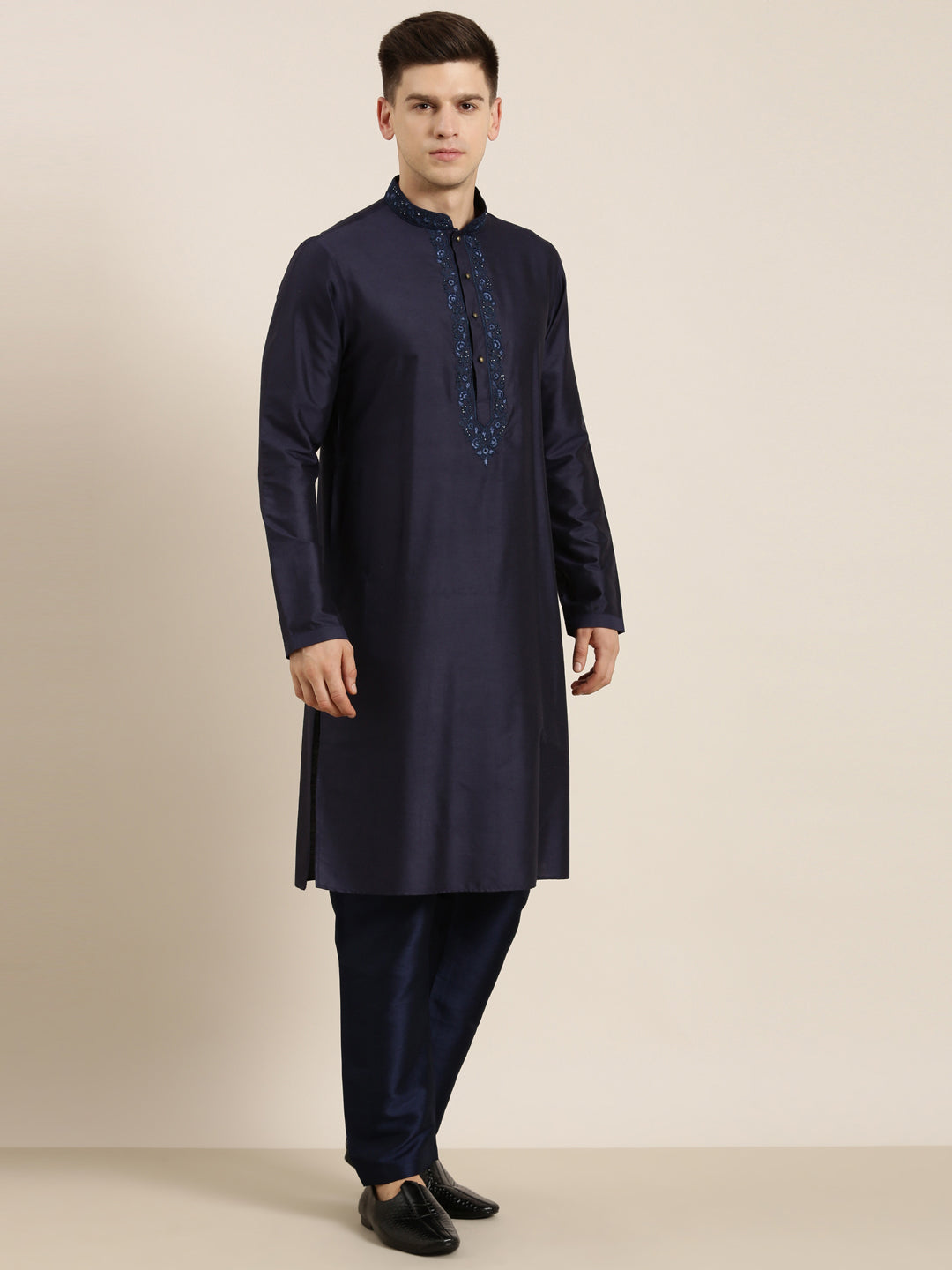 Navy Dori Embroidery Kurta Set