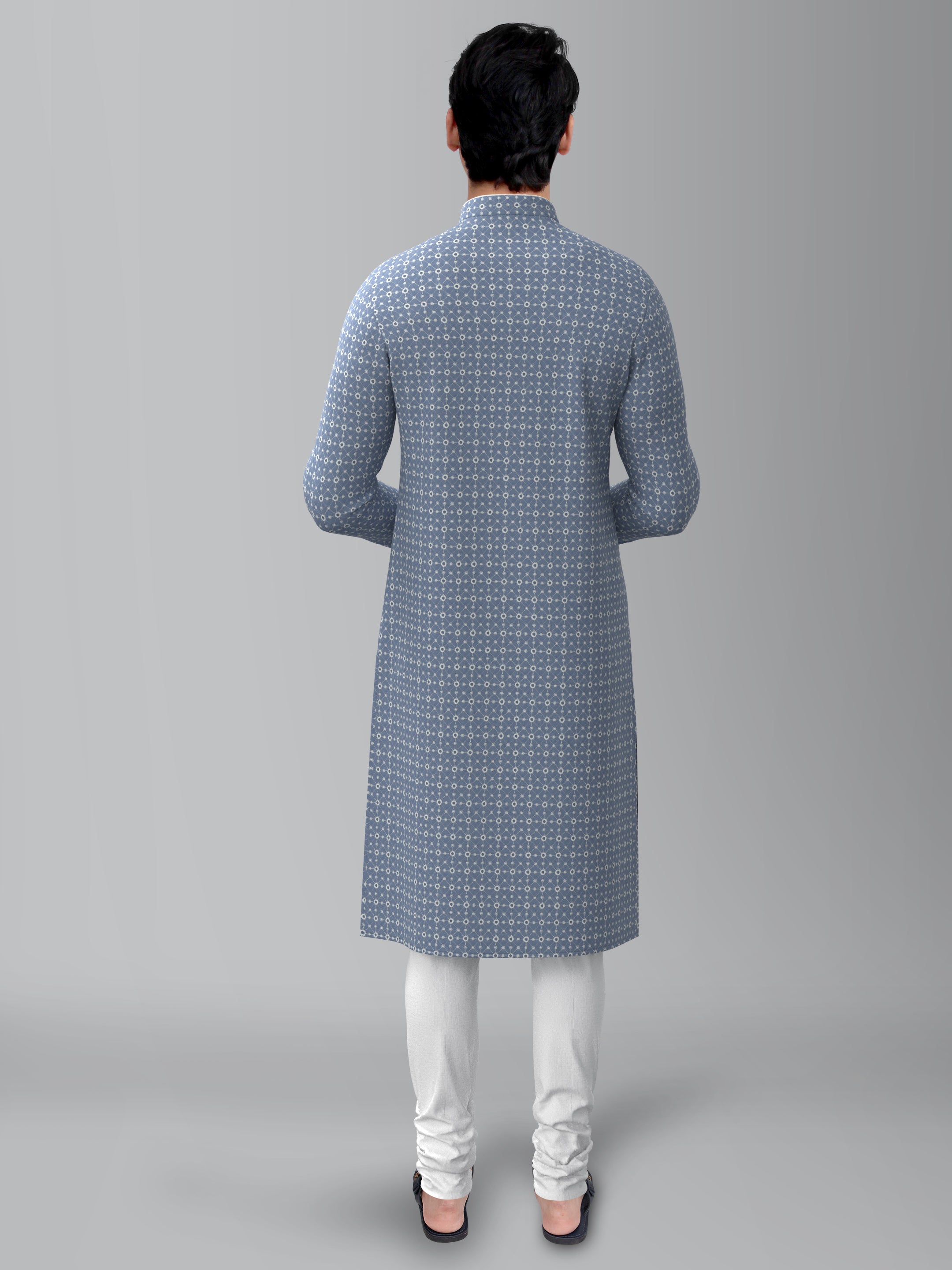 Bluish Grey Chikankari Kurta Set