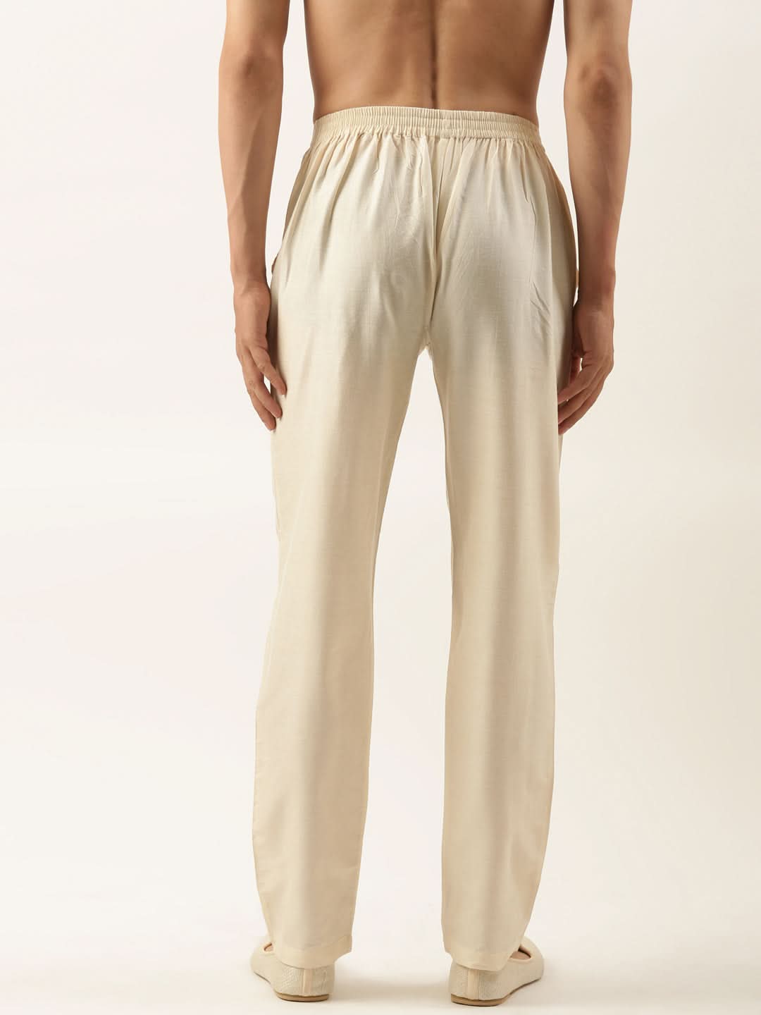 Light Beige Cotton Silk Pant Pajama