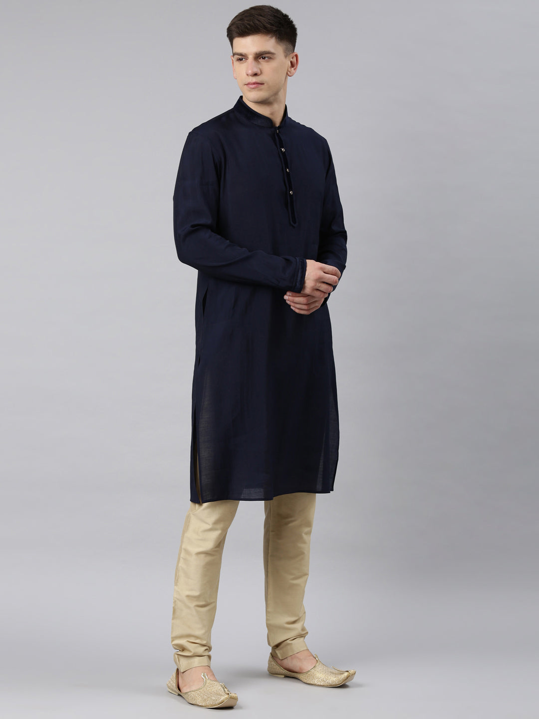 Navy velvet Layered Jacket Set