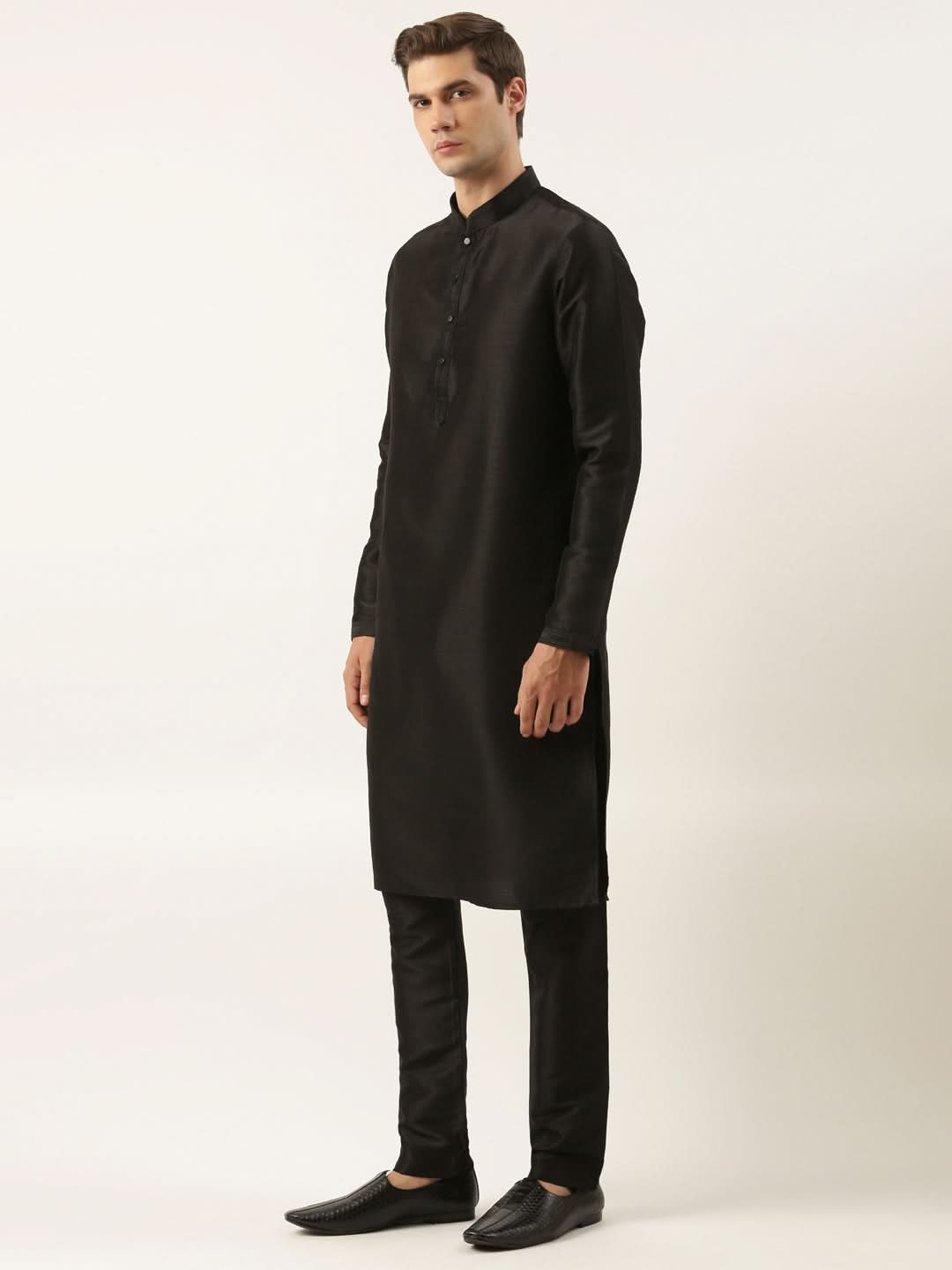 Black Mirror Embroidered Jacket Kurta Set
