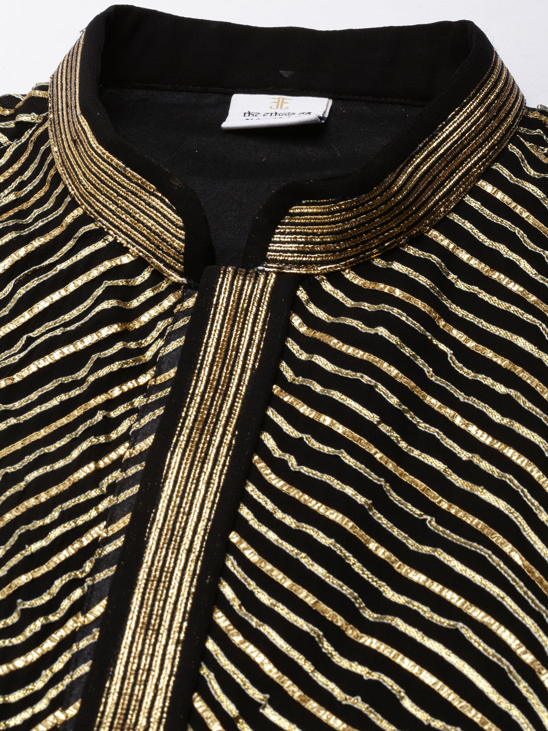 Black Gota Embroidery Kurta Set